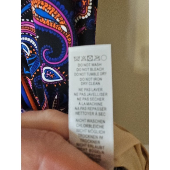 Adrianna Papell Dress Women S Purple Pink Black Print Shift Crochet Designer - Picture 10 of 16